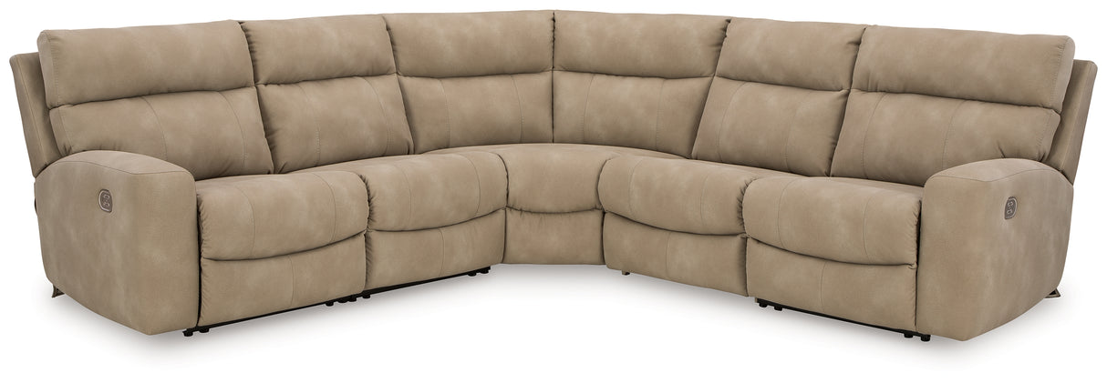 Next-Gen DuraPella Sand 5-Piece Power Reclining Sectional from Ashley - Luna Furniture