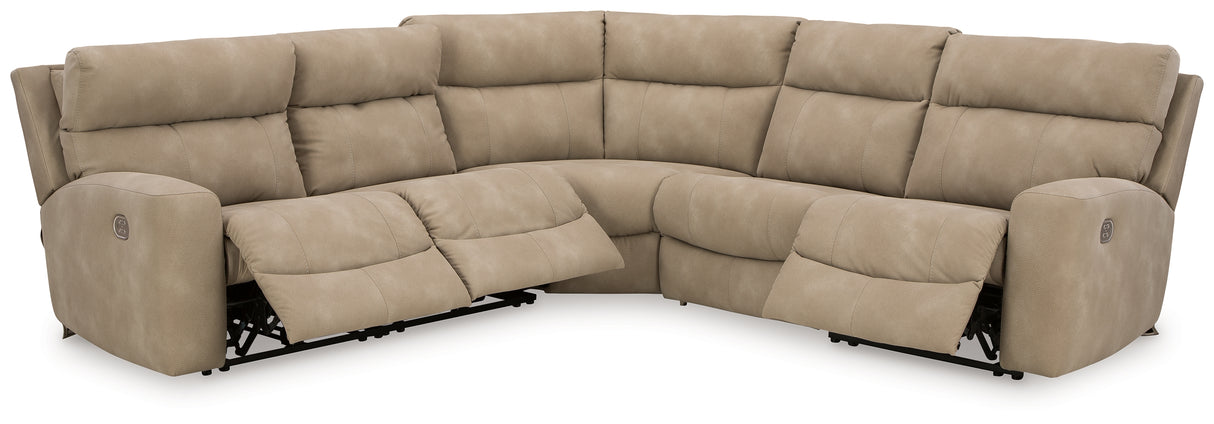 Next-Gen DuraPella Sand 5-Piece Power Reclining Sectional from Ashley - Luna Furniture
