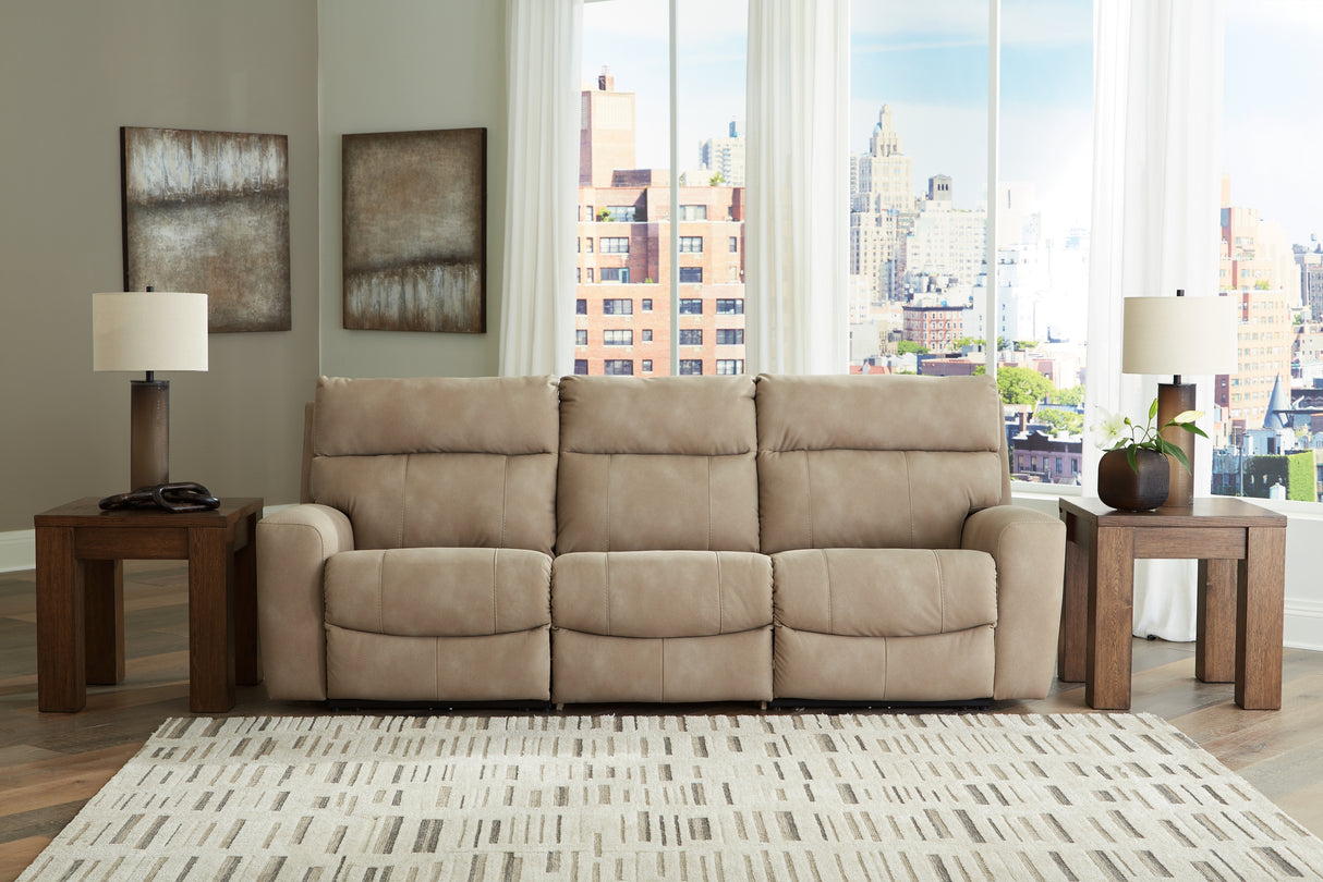 Next-Gen Sand DuraPella Power Reclining Living Room Set with Console from Ashley - Luna Furniture