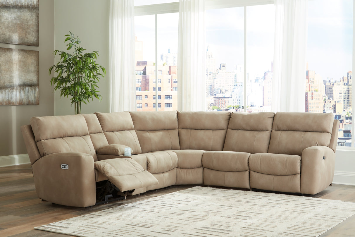Next-Gen DuraPella Sand 6-Piece Power Reclining Sectional from Ashley Furniture - Luna Furniture