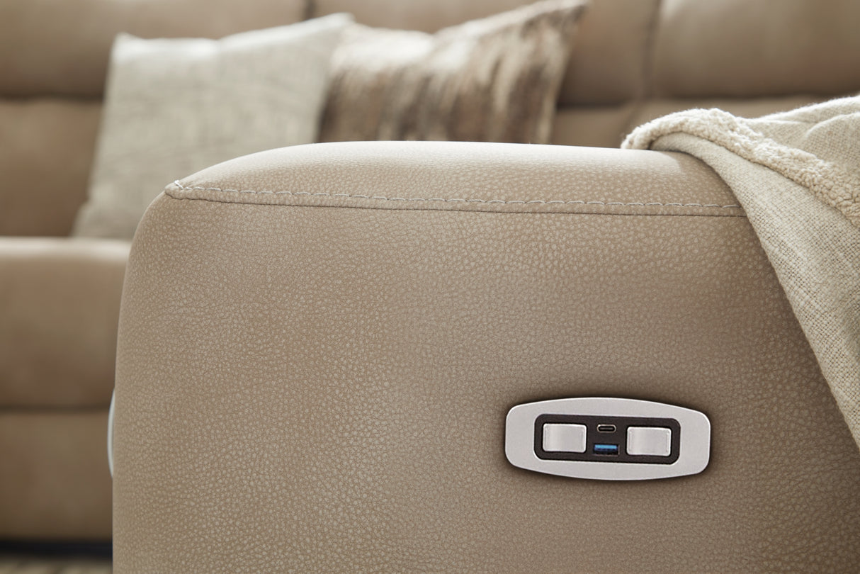 Next-Gen DuraPella Sand 4-Piece Power Reclining Sectional from Ashley Furniture - Luna Furniture