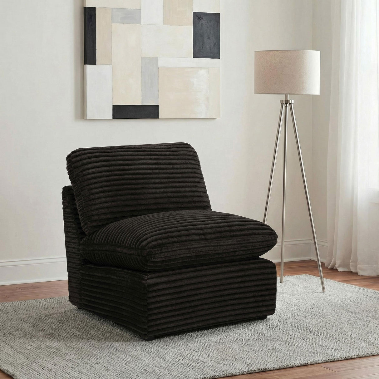 Collins Chocolate Brown Modular Armless Chair from Coaster - Luna Furniture