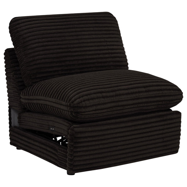 Collins Chocolate Brown Modular Power Armless Recliner