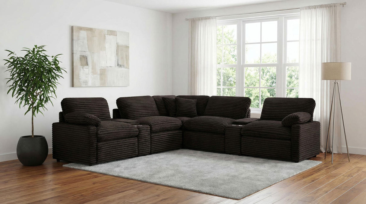 Collins Chocolate Brown 7-Piece Modular Power Reclining Sectional from Coaster - Luna Furniture