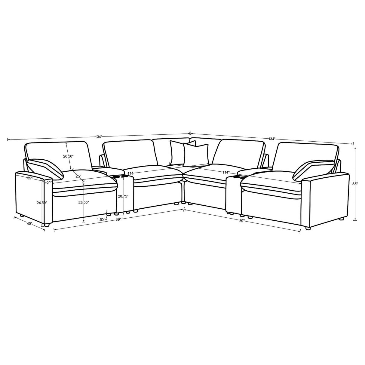 Collins Chocolate Brown 7-Piece Modular Power Reclining Sectional from Coaster - Luna Furniture