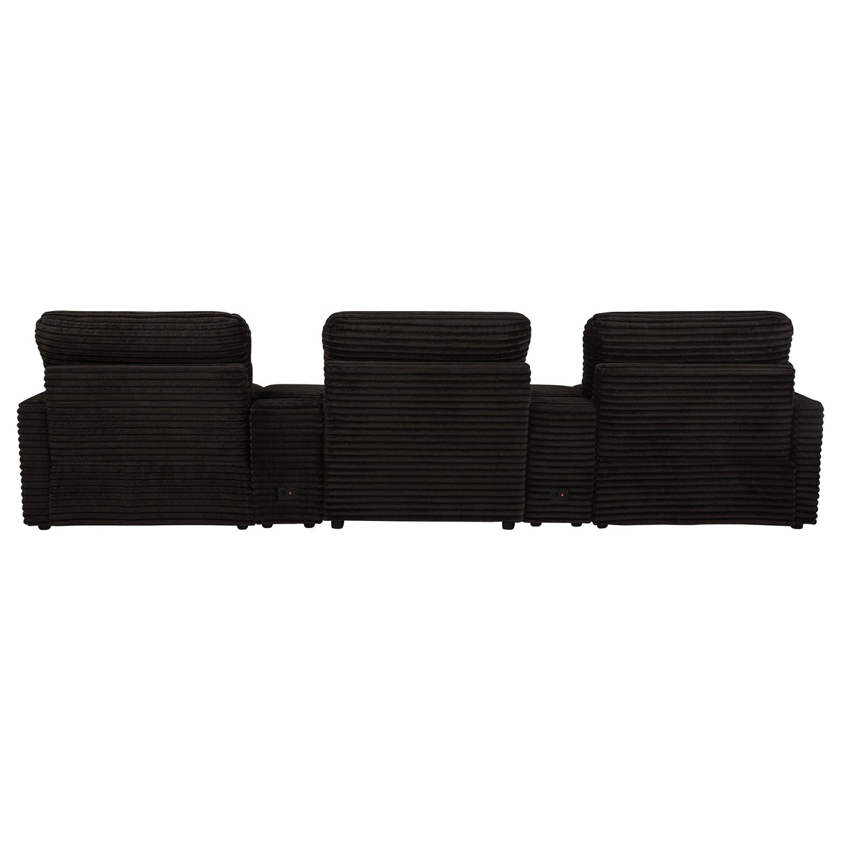 Collins Chocolate Brown 5-Piece Power Reclining Home Theater Seating from Coaster - Luna Furniture