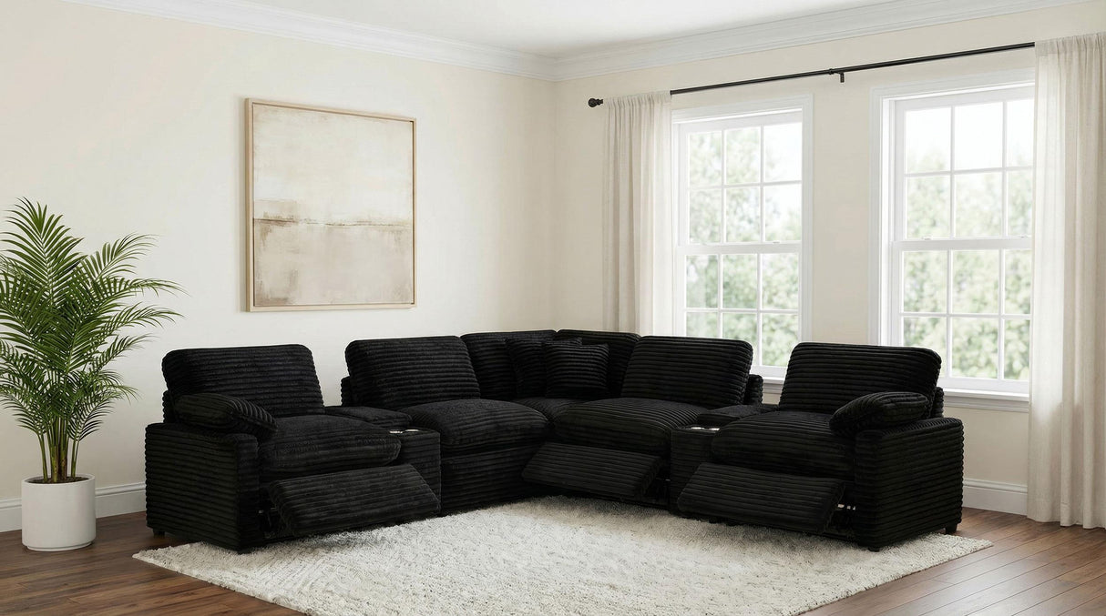 Collins Black 7-Piece Modular Power Reclining Sectional from Coaster - Luna Furniture