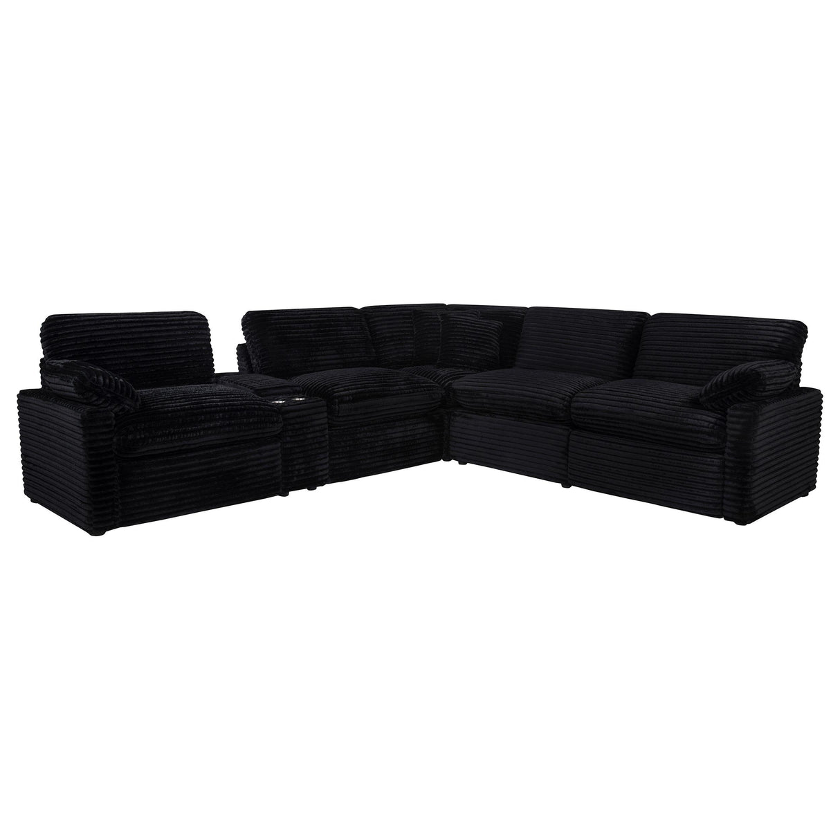 Collins Black 6-Piece Modular Power Reclining Sectional from Coaster - Luna Furniture