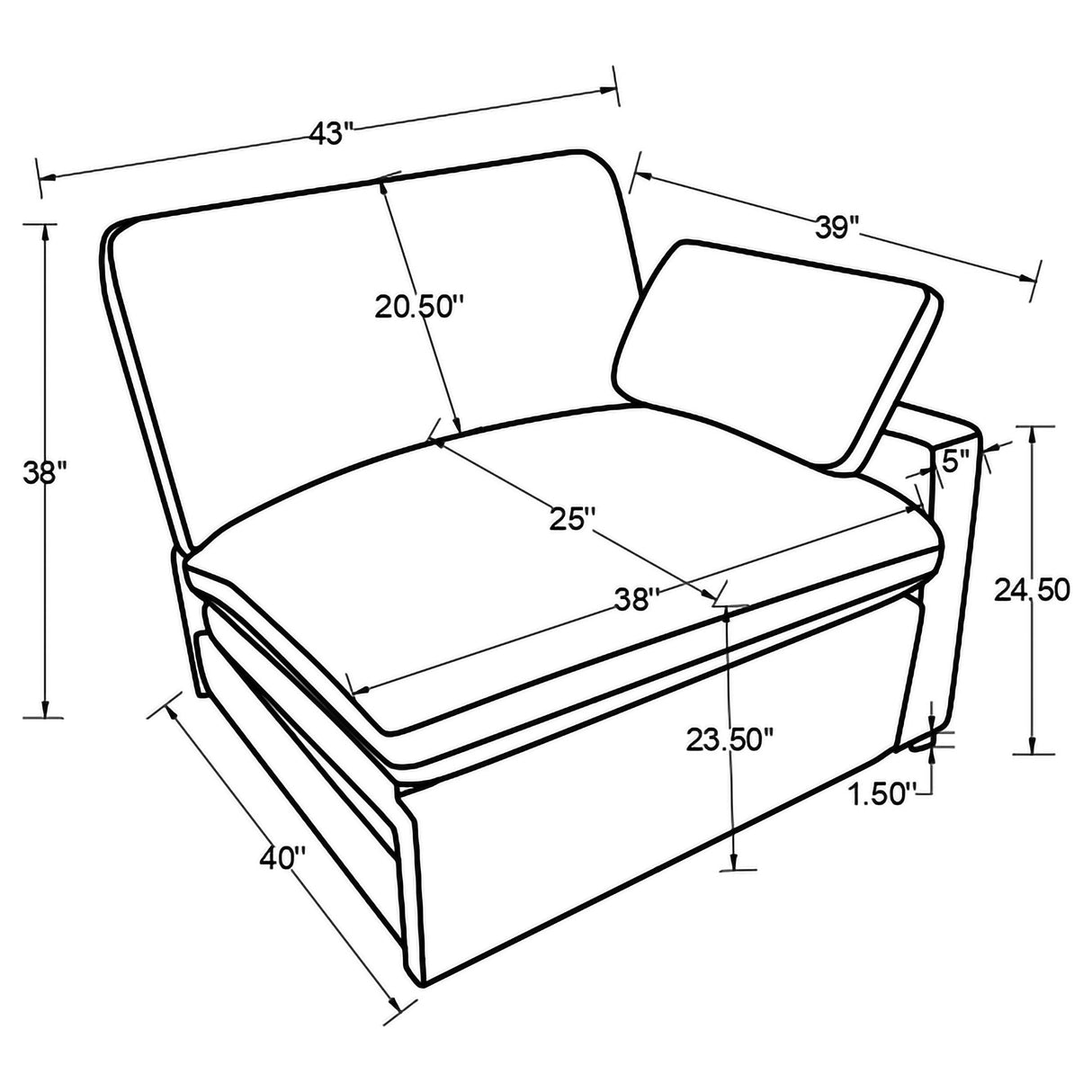 Collins Black Modular RAF Power Recliner from Coaster - Luna Furniture