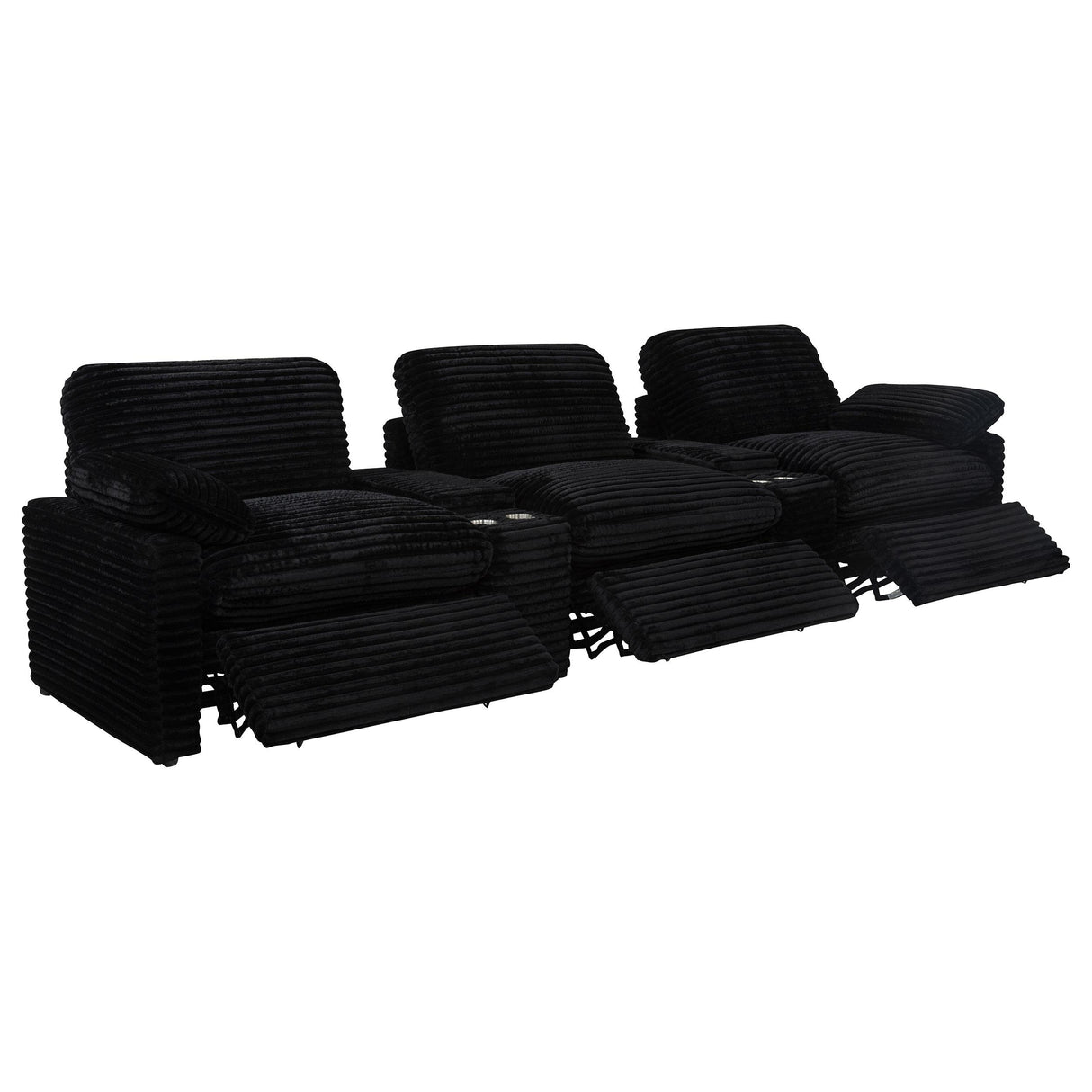 Collins Black 5-Piece Power Reclining Home Theater Seating from Coaster - Luna Furniture