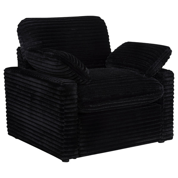 Collins Black Upholstered Power Recliner Chair