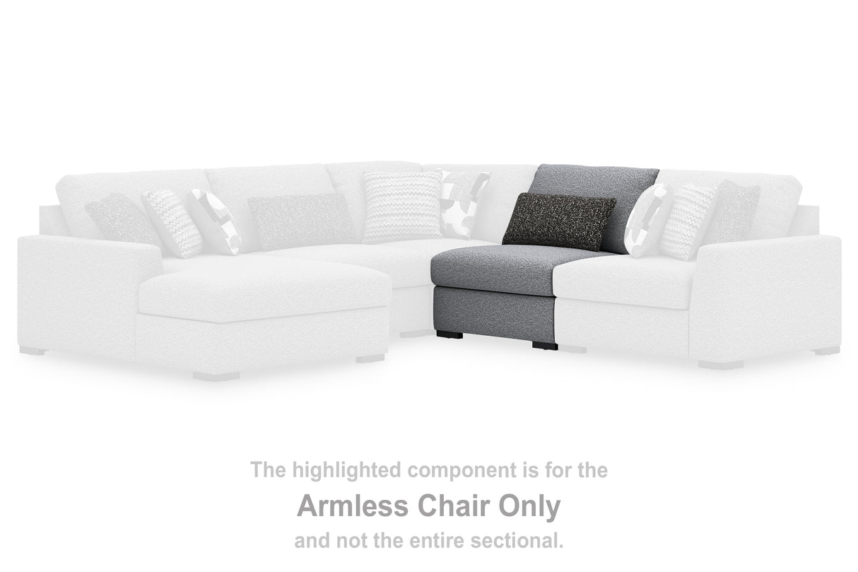 Bealton Salt and Pepper Armless Chair from Ashley - Luna Furniture