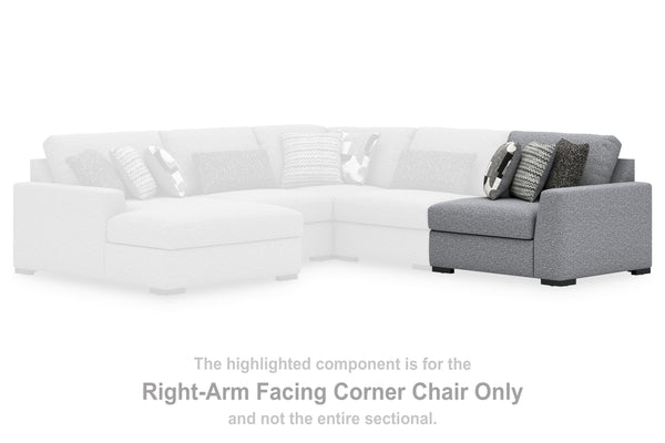 Bealton Salt and Pepper Right-Arm Facing Corner Chair