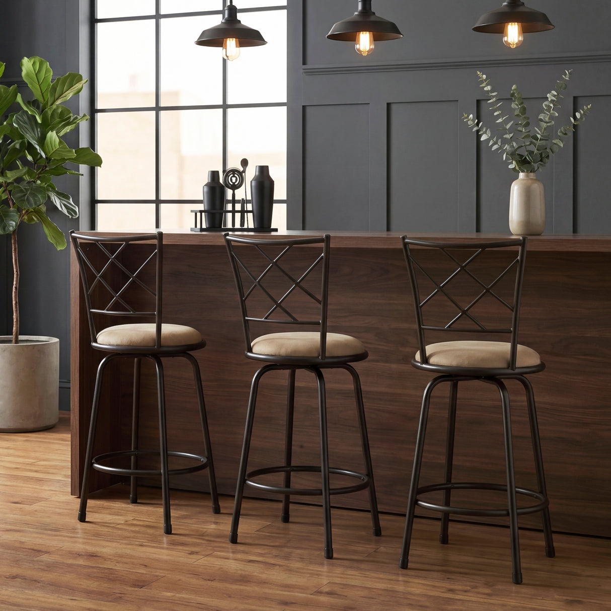 6153-2429 3-PIECE PACK CONVERTIBLE COUNTER/PUB HEIGHT CHAIR SET from Homelegance - Luna Furniture