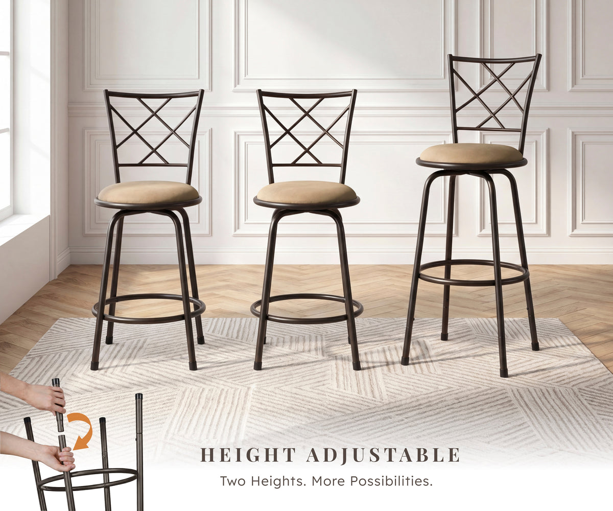6153-2429 3-PIECE PACK CONVERTIBLE COUNTER/PUB HEIGHT CHAIR SET from Homelegance - Luna Furniture