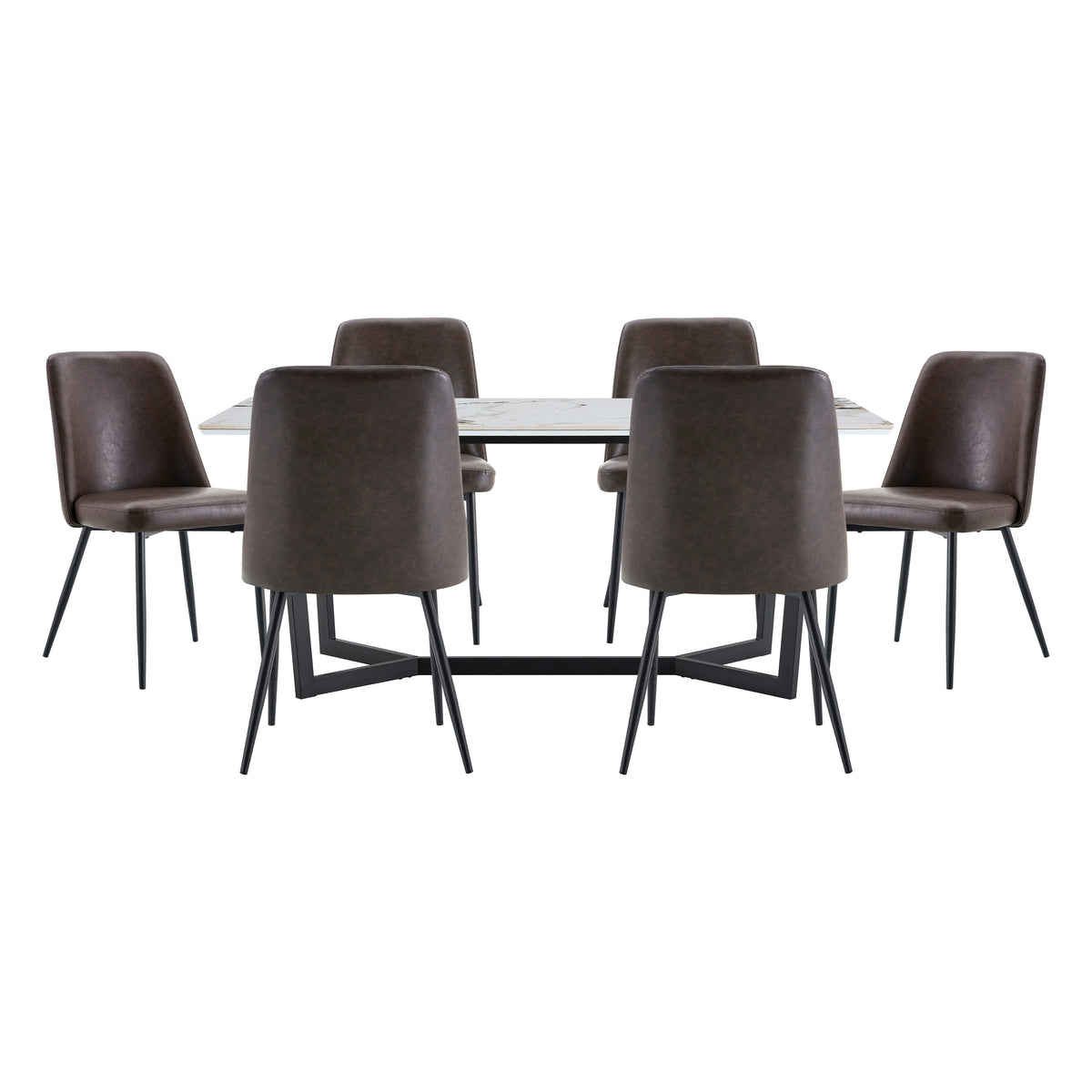 Veneto Brown 7-Piece Dining Set from Homelegance - Luna Furniture