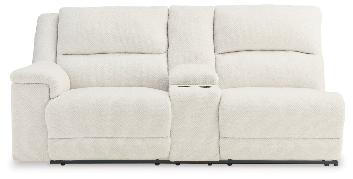 Keensburg Linen Left-Arm Facing Power Reclining Loveseat with Console from Ashley Furniture - Luna Furniture