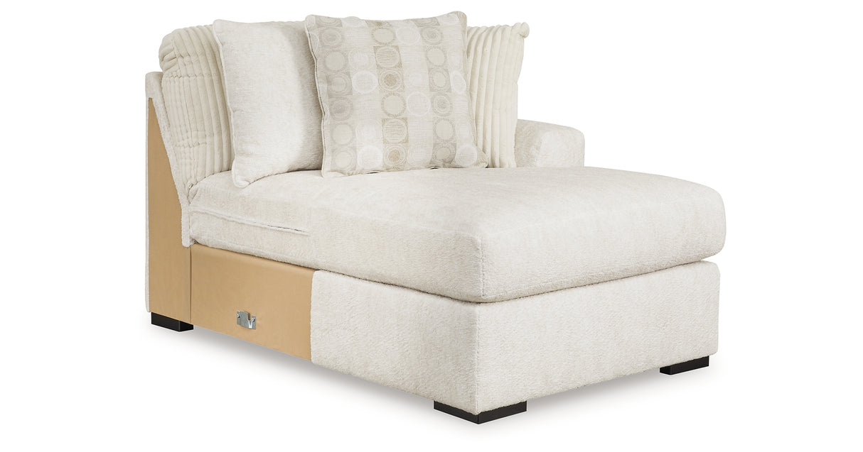 Chessington Cream 2-Piece Sectional and Ottoman from Ashley Furniture - Luna Furniture