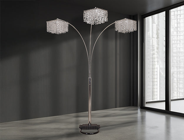 Crystal Chrome 87" Floor Lamp from Crown Mark - Luna Furniture