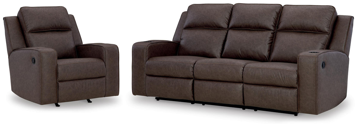 Lavenhorne Umber Reclining Sofa and Recliner from Ashley - Luna Furniture