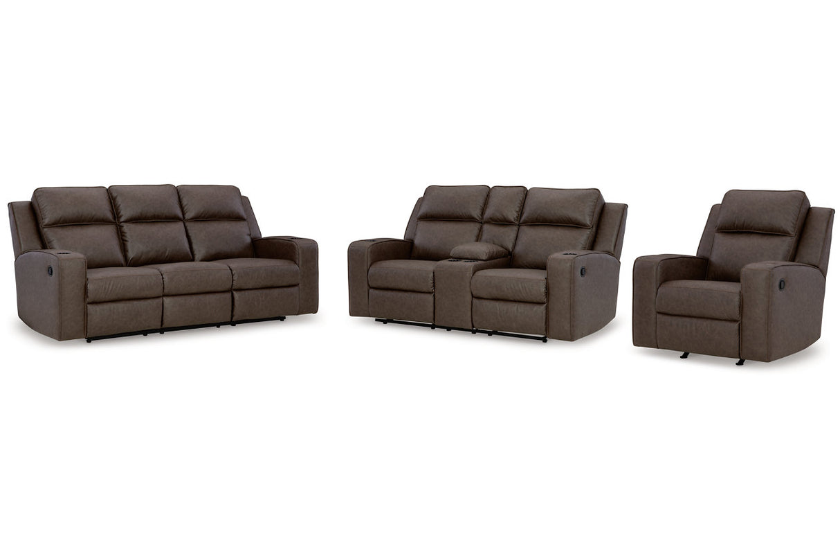 Lavenhorne Umber Reclining Sofa, Loveseat and Recliner from Ashley - Luna Furniture
