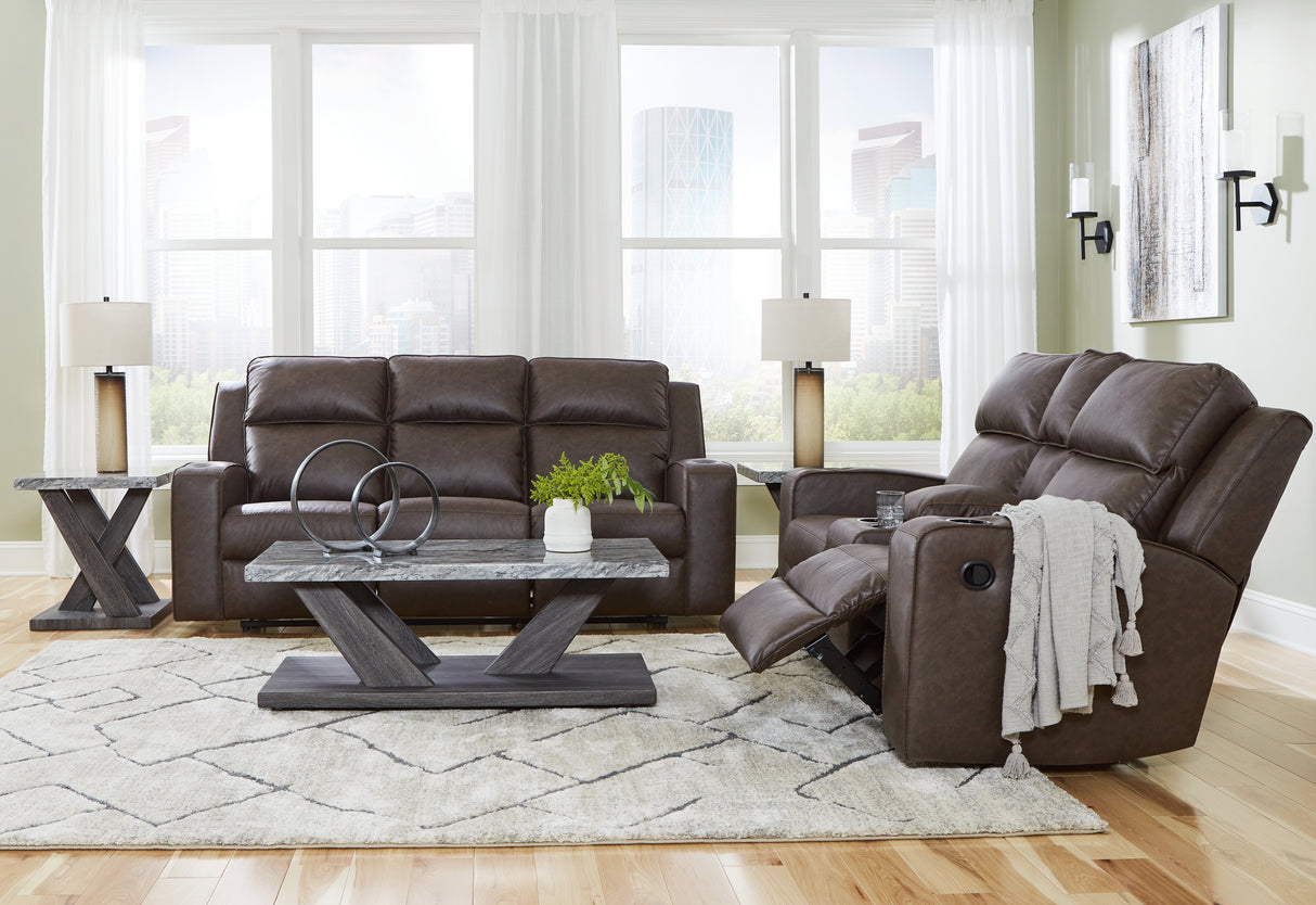 Lavenhorne Umber Reclining Sofa and Loveseat from Ashley - Luna Furniture