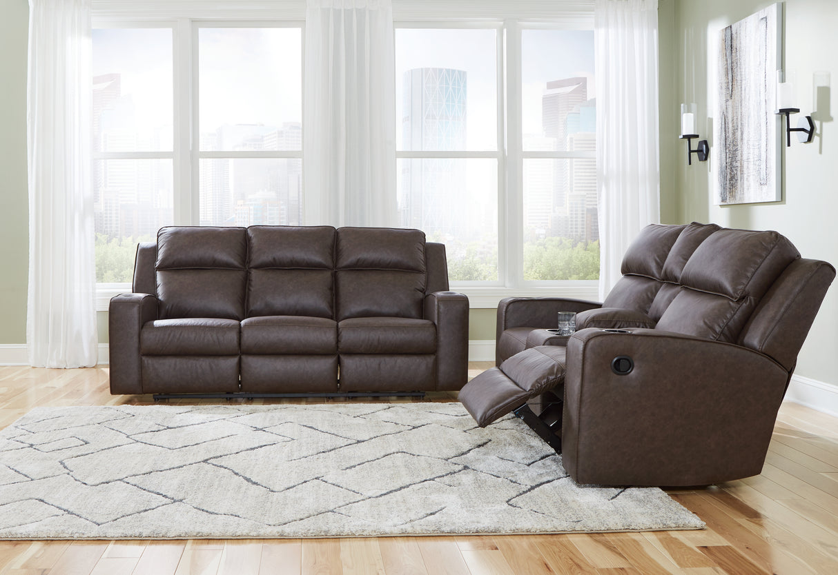 Lavenhorne Umber Reclining Sofa and Loveseat from Ashley - Luna Furniture