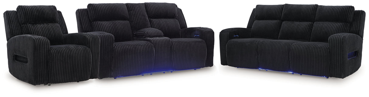Forest Lake Black Power Reclining Sofa, Loveseat and Recliner from Ashley - Luna Furniture