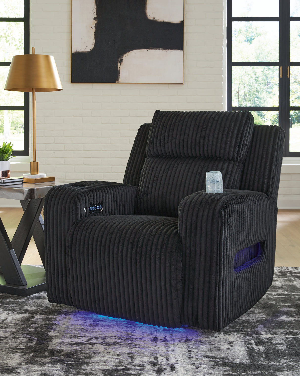 Forest Lake Black Power Reclining Sofa and Power Recliner from Ashley Furniture - Luna Furniture