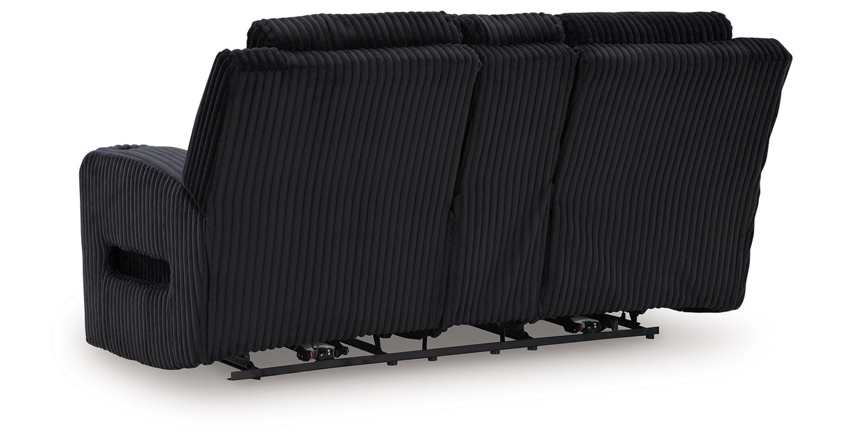 Forest Lake Black Power Reclining Loveseat with Console from Ashley - Luna Furniture