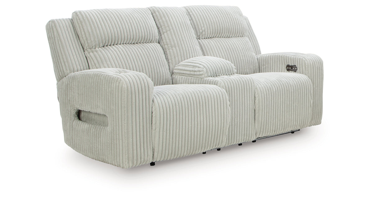 Forest Lake Alloy Power Reclining Loveseat with Console from Ashley - Luna Furniture