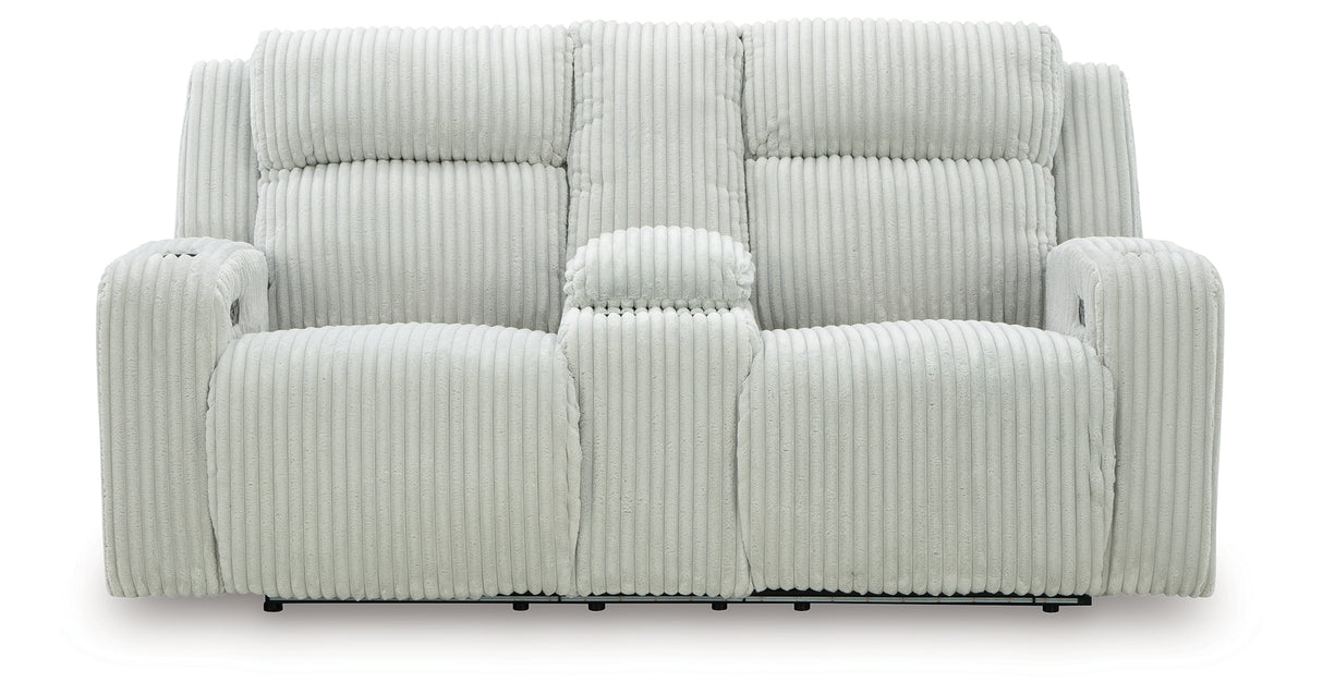 Forest Lake Alloy Power Reclining Loveseat with Console from Ashley - Luna Furniture