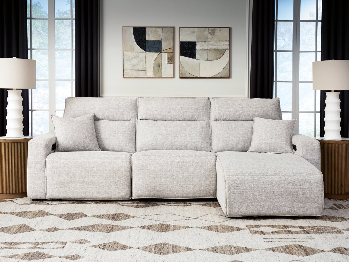 ModMax II Stone 3-Piece Reclining RAF Sofa Chaise from Ashley - Luna Furniture