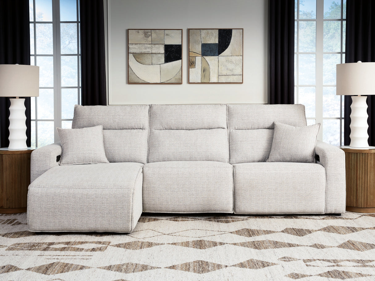 ModMax II Stone 3-Piece Reclining LAF Sofa Chaise from Ashley - Luna Furniture
