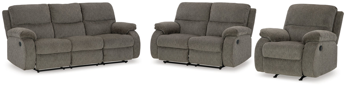 Scranto Brindle Reclining Sofa, Loveseat and Recliner from Ashley - Luna Furniture