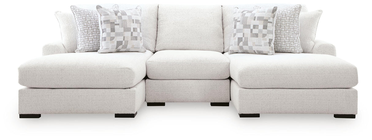 Misty-Lakes Chalk 3-Piece Double Chaise Sectional from Ashley Furniture - Luna Furniture