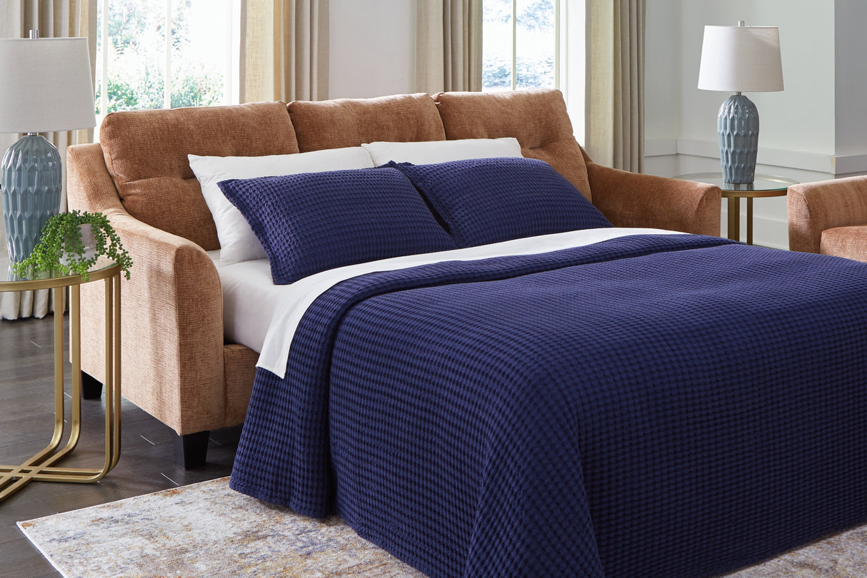 Amity Bay Clay Sofa Chaise Sleeper, 2 Chairs and 2 Ottomans from Ashley - Luna Furniture
