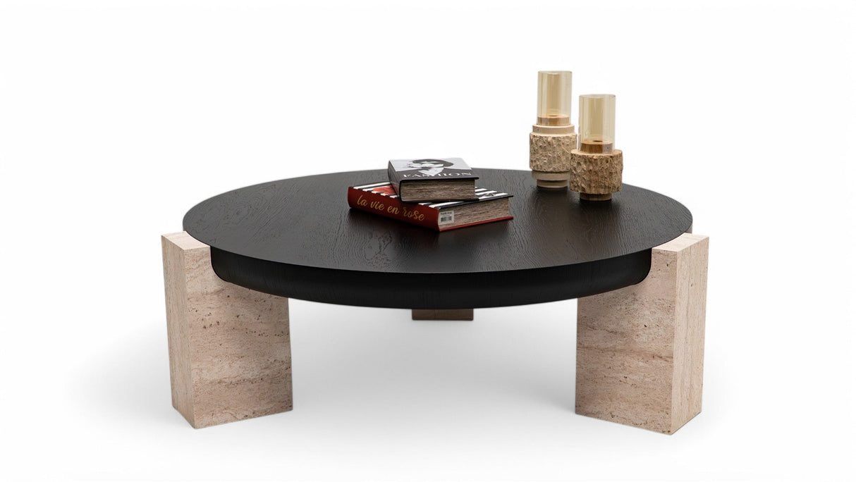 Sini Black Travertine 2-Piece Coffee Table Set from Nova Furniture - Luna Furniture