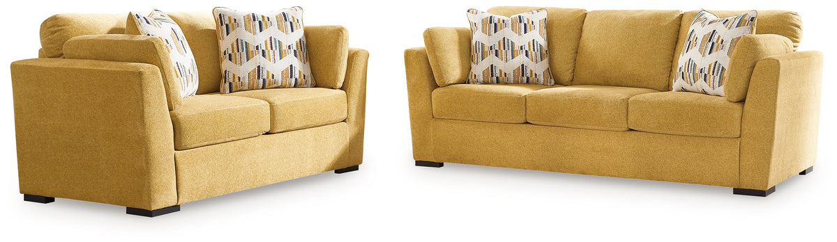 Keerwick Sunflower Sofa and Loveseat from Ashley - Luna Furniture