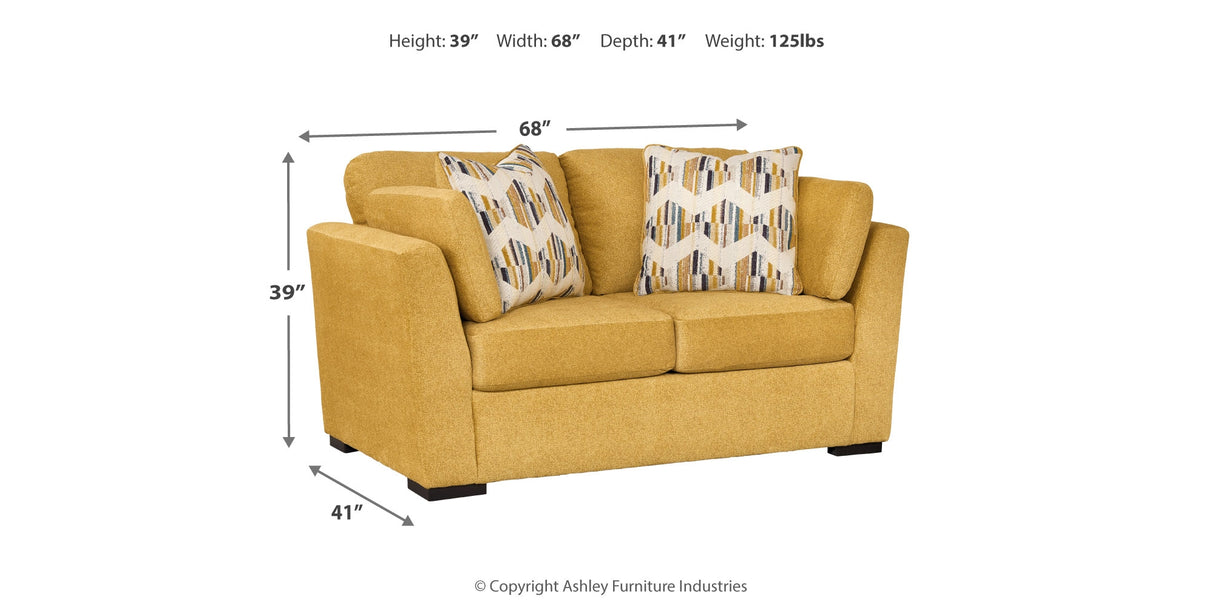 Keerwick Sunflower Sofa, Loveseat, Ottoman and 2 Chairs from Ashley - Luna Furniture