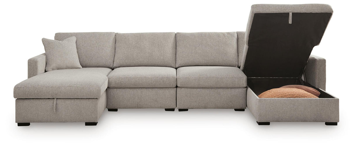 ModMax Luxe Flint 4-Piece Double Storage Chaise Sectional from Ashley - Luna Furniture