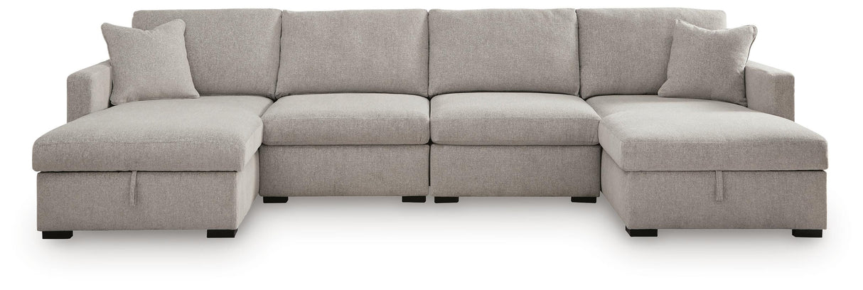 ModMax Luxe Flint 4-Piece Double Storage Chaise Sectional from Ashley - Luna Furniture