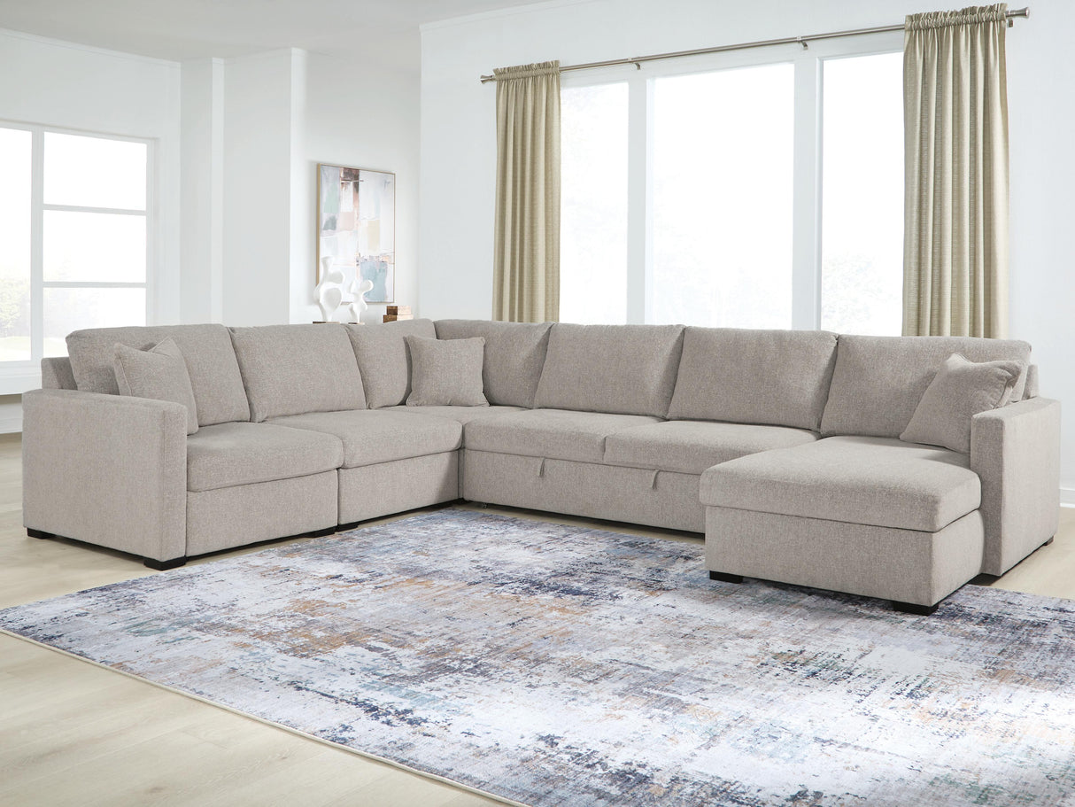 ModMax Luxe Flint 5-Piece Sectional with Chaise and Pop Up Sleeper from Ashley - Luna Furniture