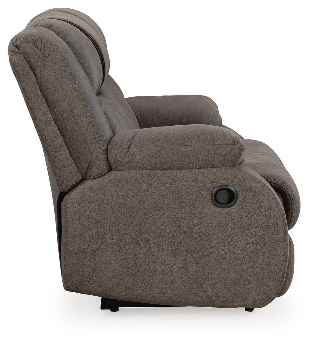 First Base Gunmetal Reclining Sofa, Loveseat and Recliner from Ashley Furniture - Luna Furniture