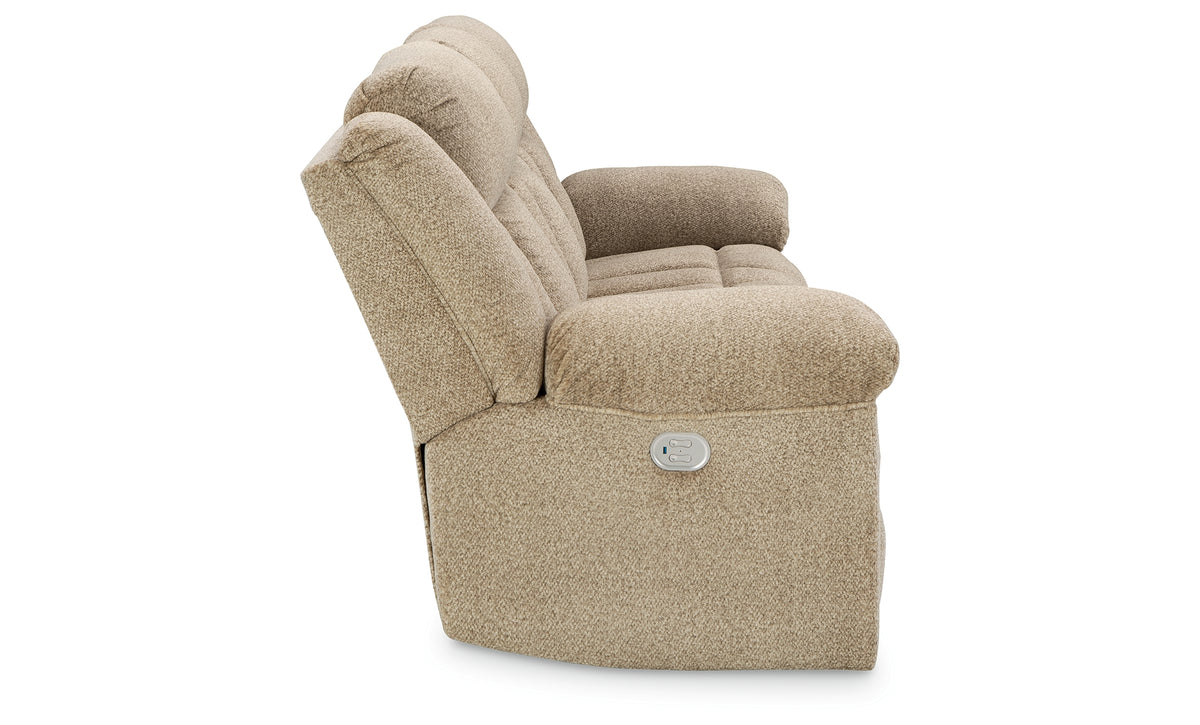 Tip-Off Wheat Power Reclining Sofa from Ashley - Luna Furniture