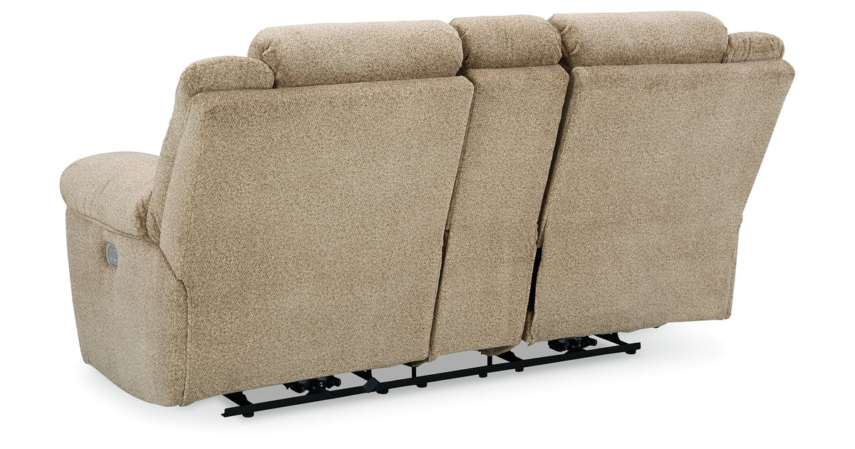 Tip-Off Wheat Power Reclining Loveseat from Ashley - Luna Furniture