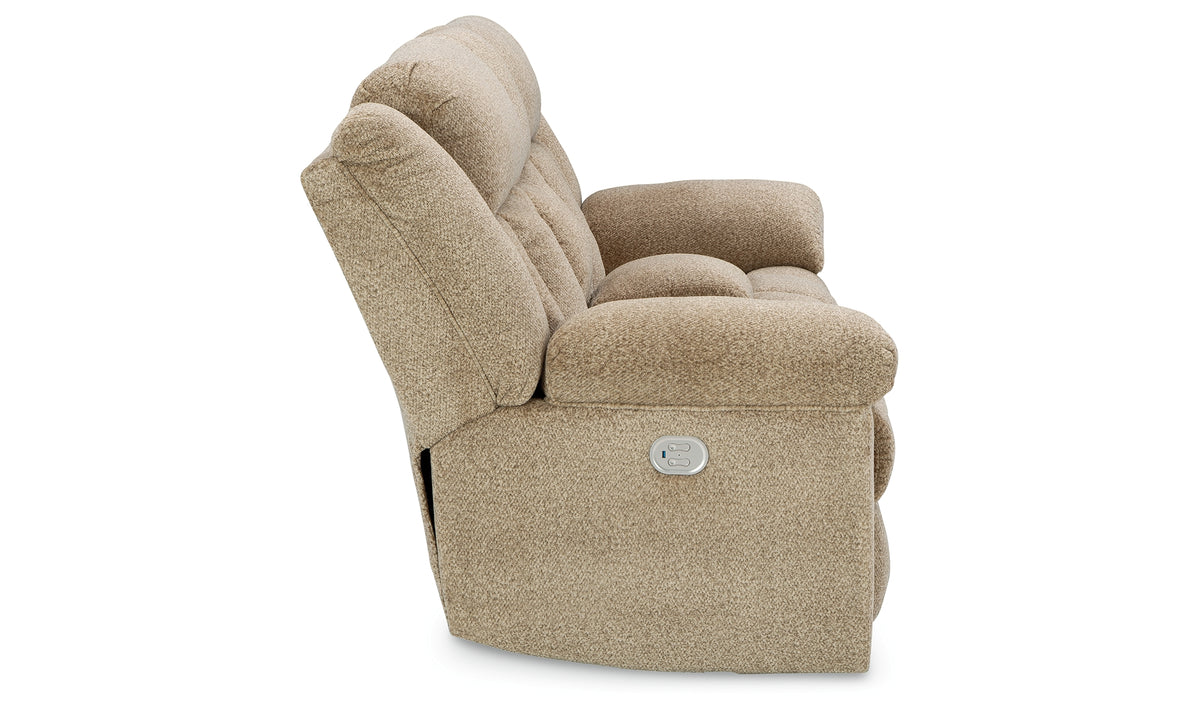 Tip-Off Wheat Power Reclining Loveseat from Ashley - Luna Furniture