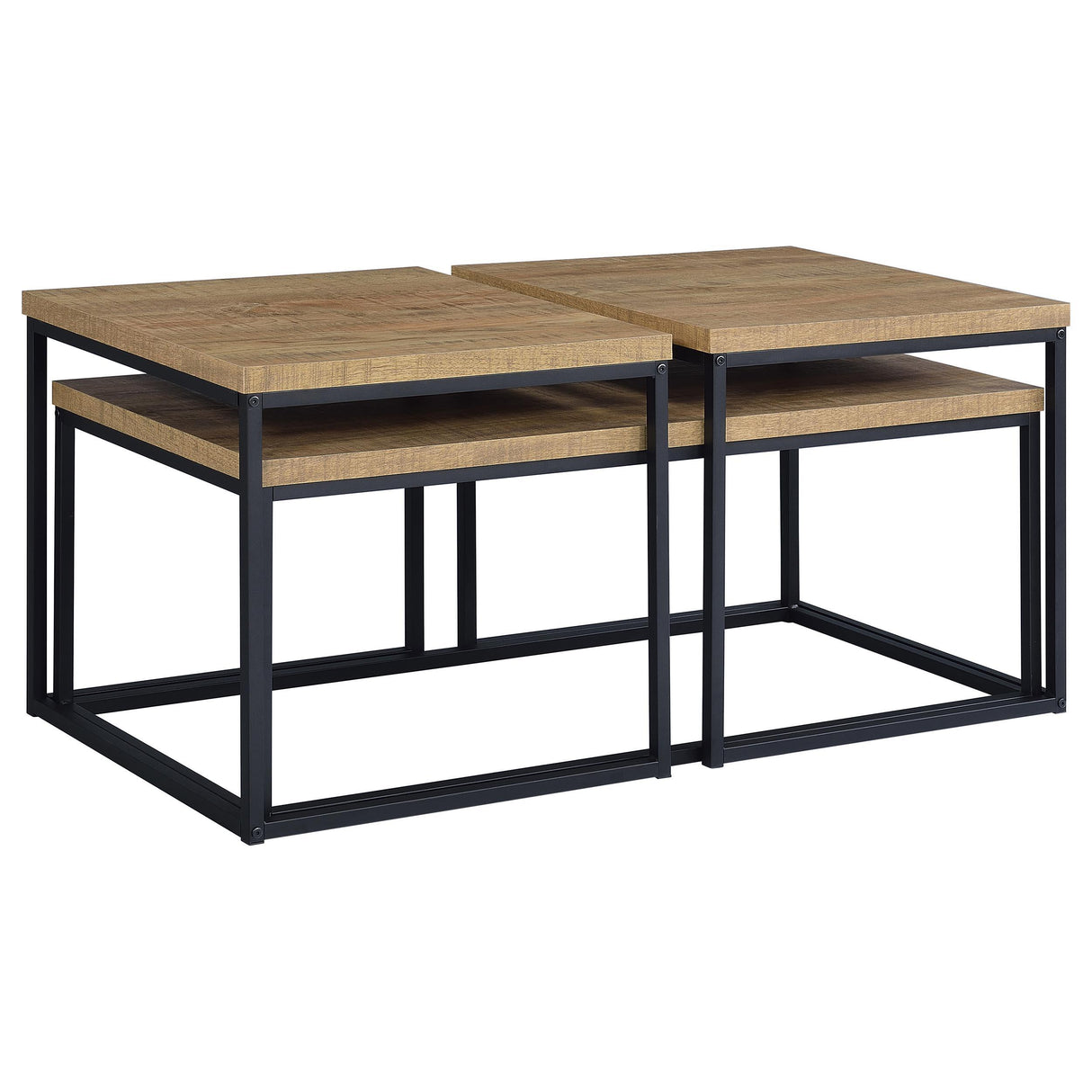 Straden Mango/Black 3-piece Engineered Wood Coffee Table Set from Coaster - Luna Furniture