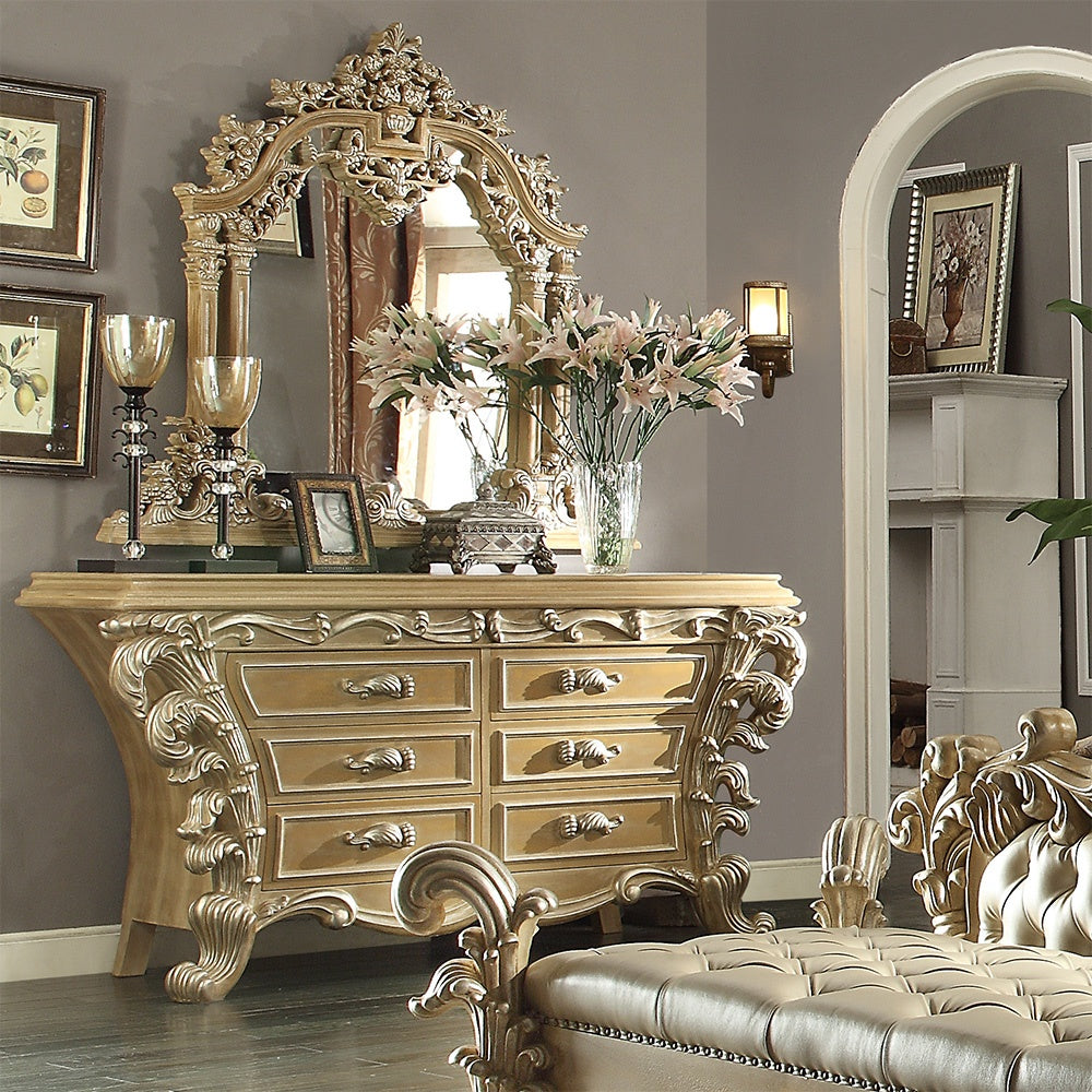 HD-7012 Pickle Frost/Antique Silver 5-Piece Bedroom Set (Special Order) from Homey Design - Luna Furniture