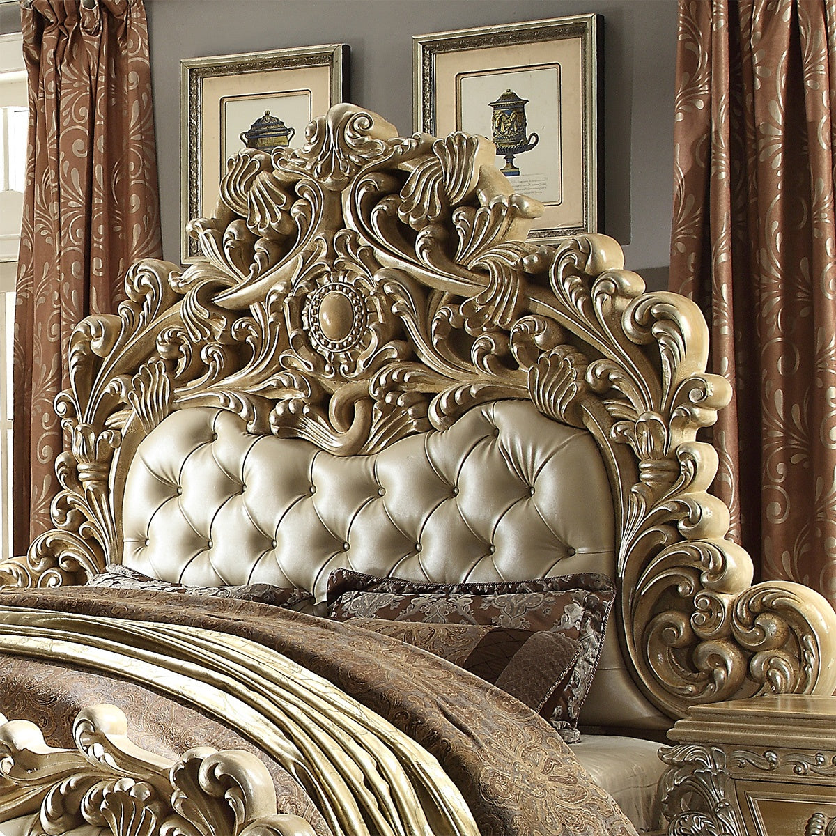 HD-7012 Pickle Frost/Antique Silver 5-Piece Bedroom Set (Special Order) from Homey Design - Luna Furniture